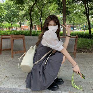Short-sleeve Mesh Blouse / Jumper Dress