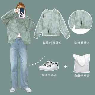 Tie-dyed Slit Pullover