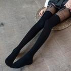 Set Of 2: Patterned Tights 2 Pairs - Black - One Size