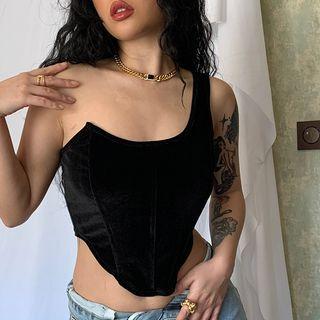 One-shoulder Corset Tank Top