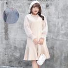 Set: Faux Pearl Sheer Top + Sleeveless Dress