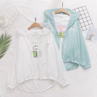Print Hooded Jacket / Short-sleeve T-shirt
