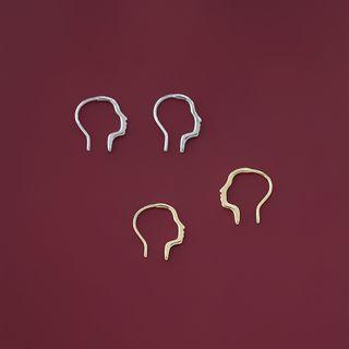 925 Sterling Silver Face Silhouette Earring