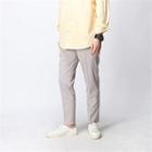Elasticized-waist Lightweight Straight-cut Pants