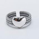 Heart Open Ring Silver - One Size