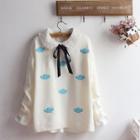Cloud Embroidered Knit Pullover