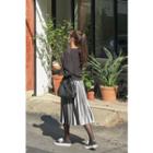 Accordion-pleat L Me Midi Skirt Gray - One Size