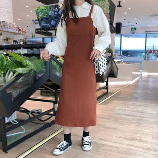 Puff Sleeve Shirt / Sleeveless Midi Dress