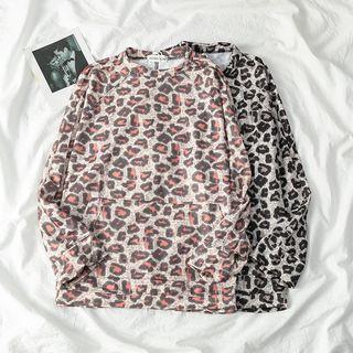 Long Sleeve Leopard Print Top