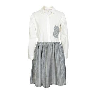 Striped Panel Shirtdress