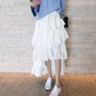 Ruffle Midi Skirt