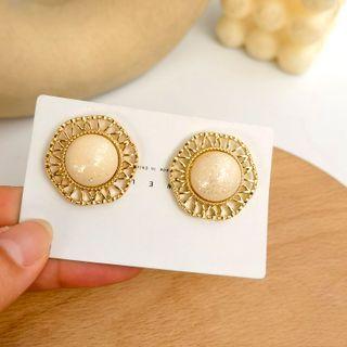 Geometry Stud Earring 1 Pair - S925silver Earrings - Gold - One Size