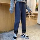 High-waist Wide-leg Woolen Jogger Pants