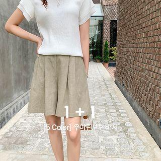Set Of 2: A-line Linen Shorts