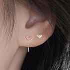 Alloy Heart Earring 1 Pair - Earring Backs - Silver - One Size