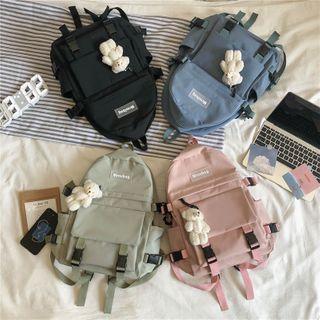 Snap Buckle Nylon Backpack