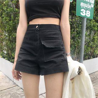 Flap Pocket Denim Shorts
