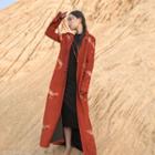 Embroidered Long Frog-button Jacket
