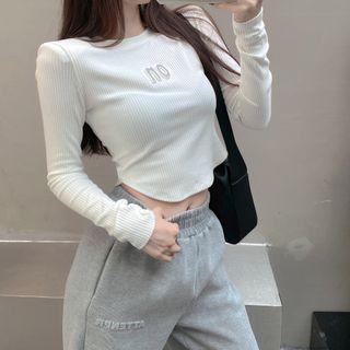 Long-sleeve Lettering T-shirt / Jogger Pants