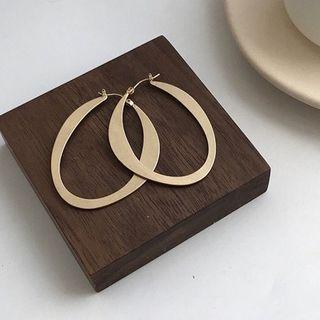 Irregular Matte Alloy Hoop Earring 1 Pair - As Shown In Figure - One Size