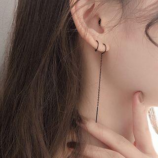925 Sterling Silver Chained Dangle Earring 1 Pair - 925 Silver - As Shown In Figure - One Size