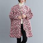 Cherry Print Padded Frog Button Jacket