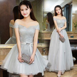 Off Shoulder Bridesmaid Cocktail Dress / Bridesmaid Evening Gown