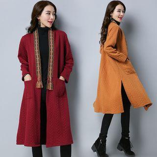 Embroidered Trim Long Jacket