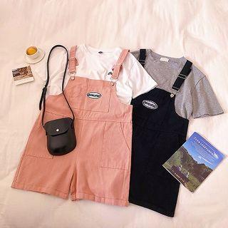 Denim Strappy Wide-leg Shorts
