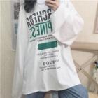 Lettering Long-sleeve Oversize T-shirt