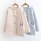 Rabbit Embroidered Hooded Toggle Jacket