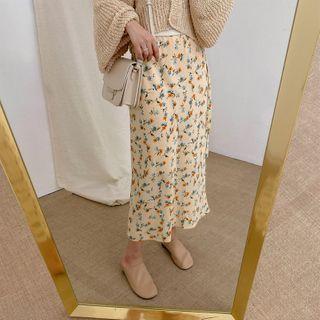 Tie-waist Maxi Floral Skirt
