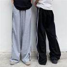 Couple Matching Contrast Trim Wide-leg Sweatpants
