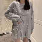 Glitter Mini Sweatshirt Dress / Crossbody Bag