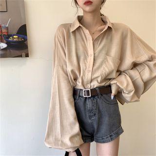 Open Back Puff Sleeve Shirt
