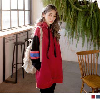 Contrast Striped Long Sleeve Oversized Hoodie