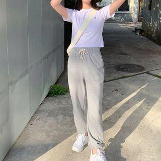 Set: Short-sleeve T-shirt + High-waist Jogger Pants