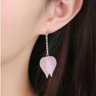 925 Sterling Silver Petal Non-matching Drop Earring