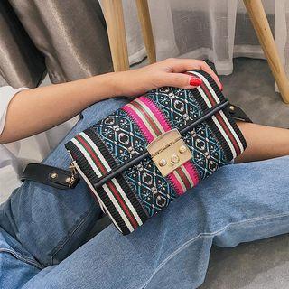 Embroidery Push-lock Cross Bag