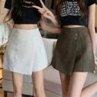 Asymmetrical High Waist Wide Leg Shorts