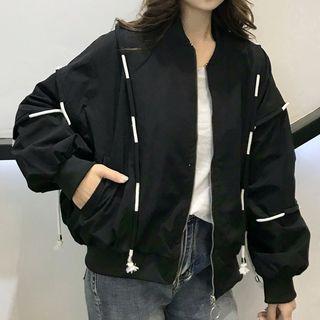 Rope-detail Zip Bomber Jacket