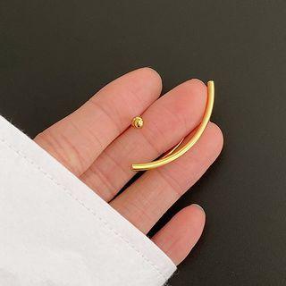 Asymmetrical Curve Alloy Swing Earring 33425 - 1 Pair - Gold - One Size
