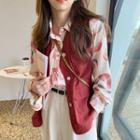 Plain Single-breasted Vest Red - One Size