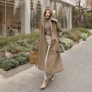 Convertible-collar Long Coat