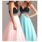 Strapless Paneled Evening Gown