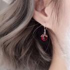 Strawberry Faux Crystal Drop Earring 1 Pair - Red & Silver - One Size