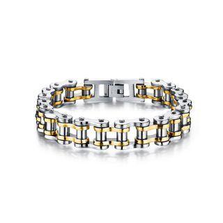 Fashion Personality Silver Gold Bicycle Chain 316l Stainless Steel Short Bracelet Silver - One Size