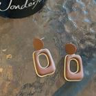 Geometric Alloy Dangle Earring 1 Pair - Brown - One Size
