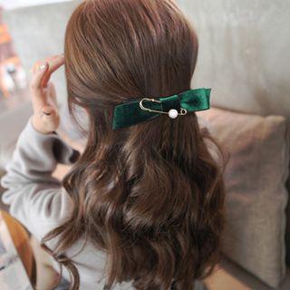Beade Pin-accent Ribbon Barrette