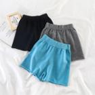 Plain High-waist Knit Shorts